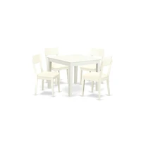 East West Furniture Dining Room Set Linen White