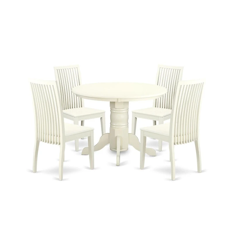 East West Furniture Dining Room Set Linen White