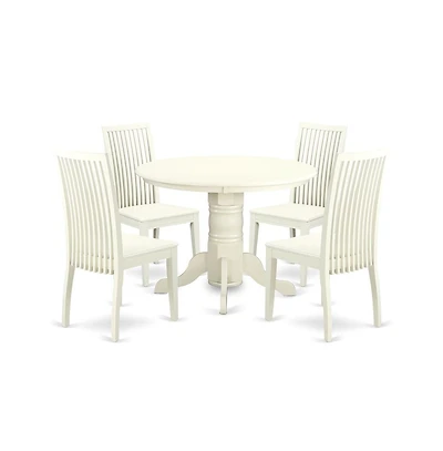 East West Furniture Dining Room Set Linen White