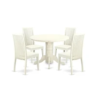 East West Furniture Dining Room Set Linen White