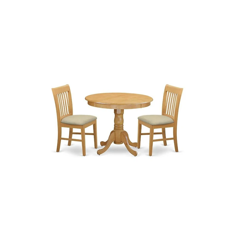 East West Furniture 3 Pc Table and chair set - Kitchen Table and 2 Dining Chairs