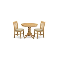 East West Furniture 3 Pc Table and chair set - Kitchen Table and 2 Dining Chairs