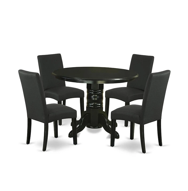 East West Furniture Dining Room Set Black