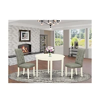 East West Furniture Dining Room Set Linen White