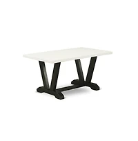 East West Furniture 5-Pc Kitchen Table Set Includes 4 Upholstered Chairs with Upholstered Seat and High Back and a Rectangular Dinner Table
