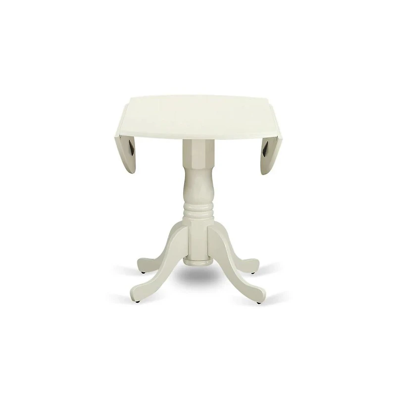 East West Furniture dinette set of two great indoor dining chairs with Linen Fabric Light Sable color and a lovely mid-century dining table with Linen