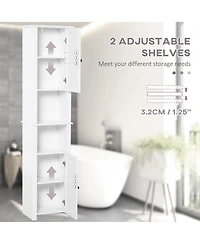 67” Wooden Tall Free Sding Sd Alone Bathroom Linen Tower Storage Cabinet
