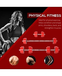 Soozier 66 lb. 2-in-1 Dumbbell Barbell Set Made for Tight Grip