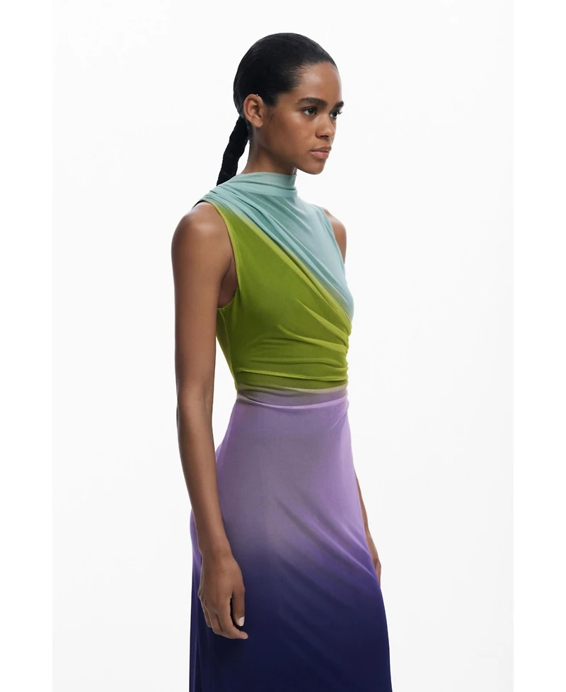 Desigual Women's Gradient tulle midi dress