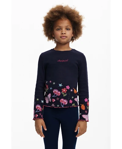 Desigual Girls Girls's Long sleeve T-shirt with floral logo