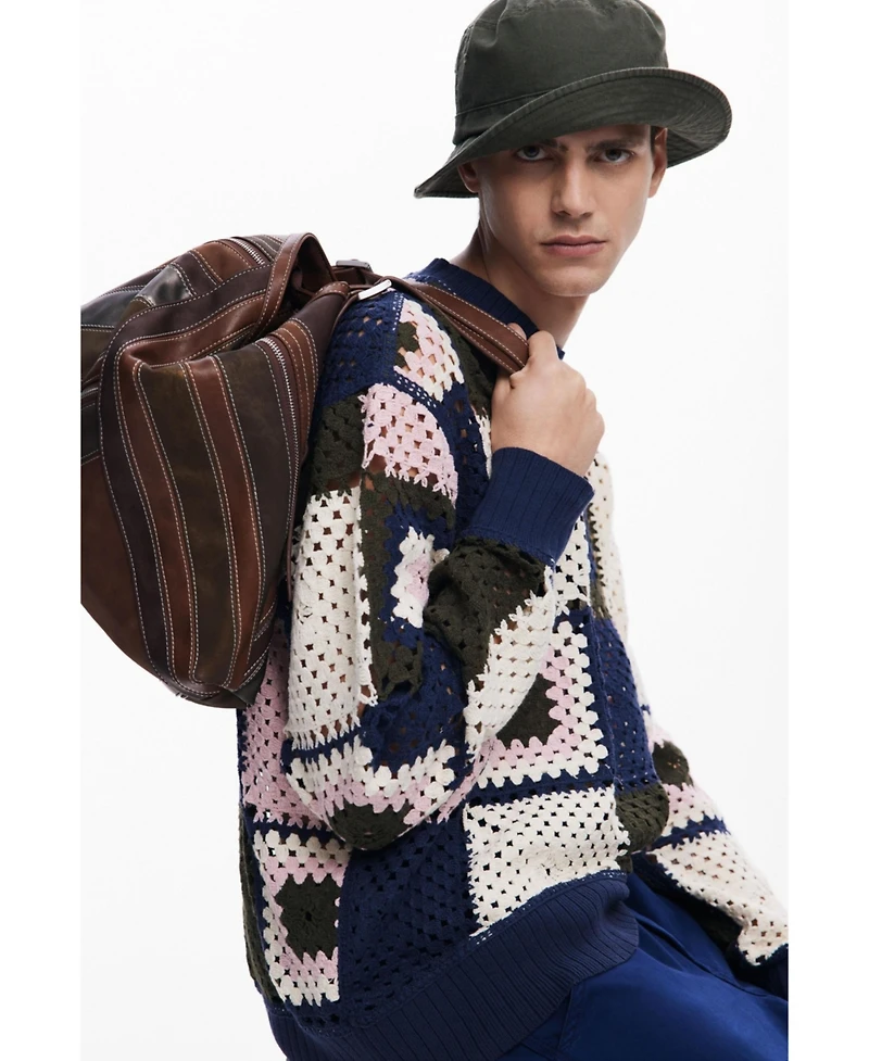 Desigual Men's Crochet patch sweatshirt