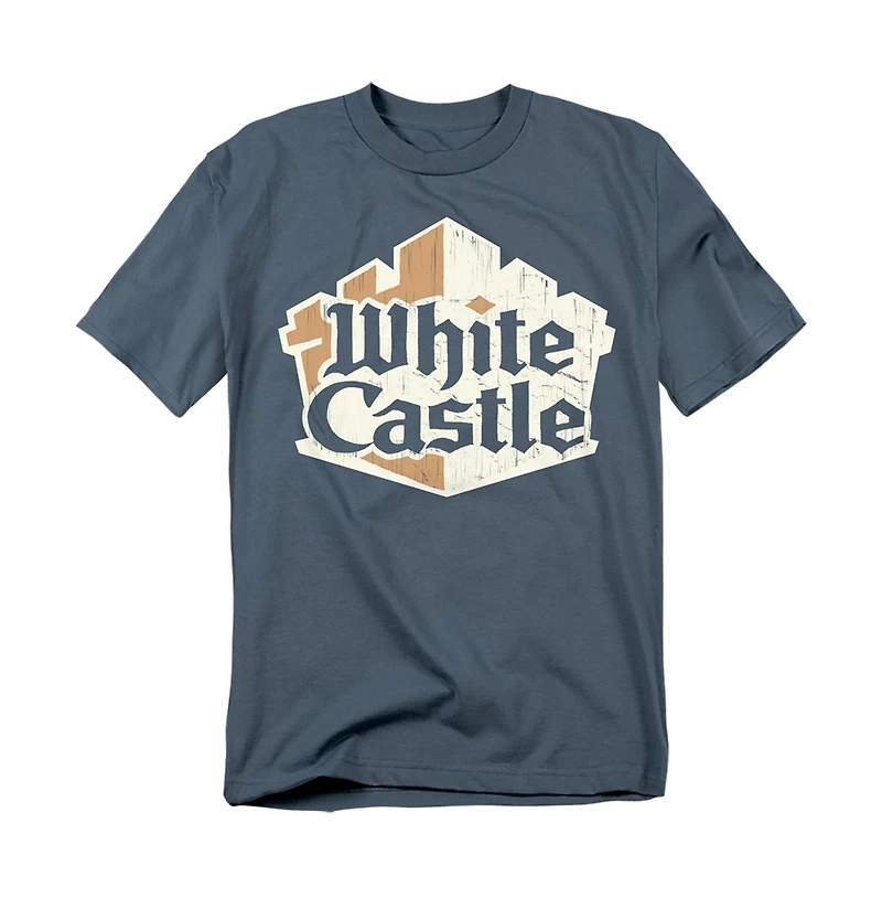 Logovision Men's White Castle Torn Logo T-Shirt