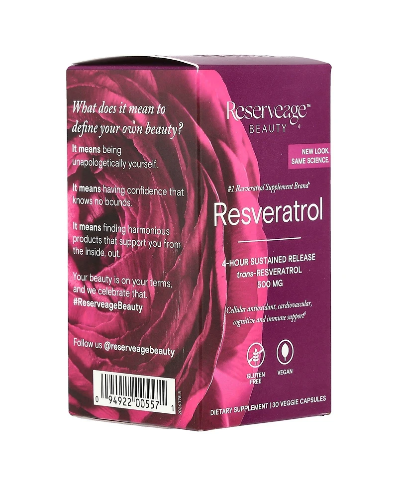 Reserveage Beauty Resveratrol -Resveratrol 500 mg