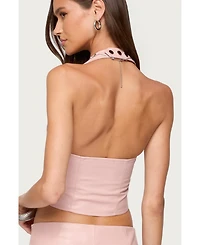 Edikted Women's Elisha Lace Up Halter Top