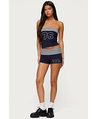 Edikted Women's 76 Stripey Fold Over Shorts