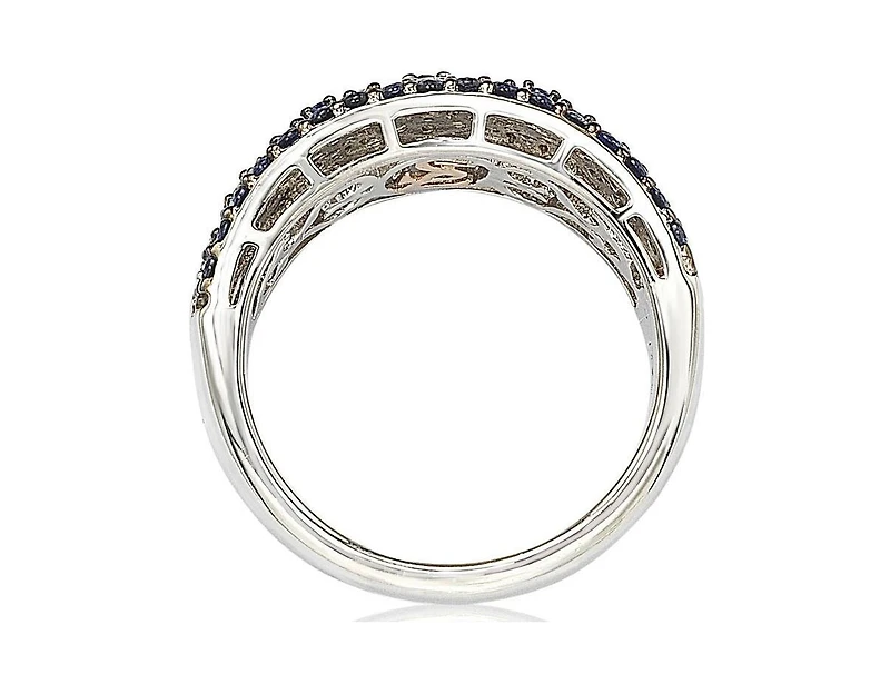 Suzy Levian Sterling Silver 2.28CT Sapphire & Created White Abstract Ring