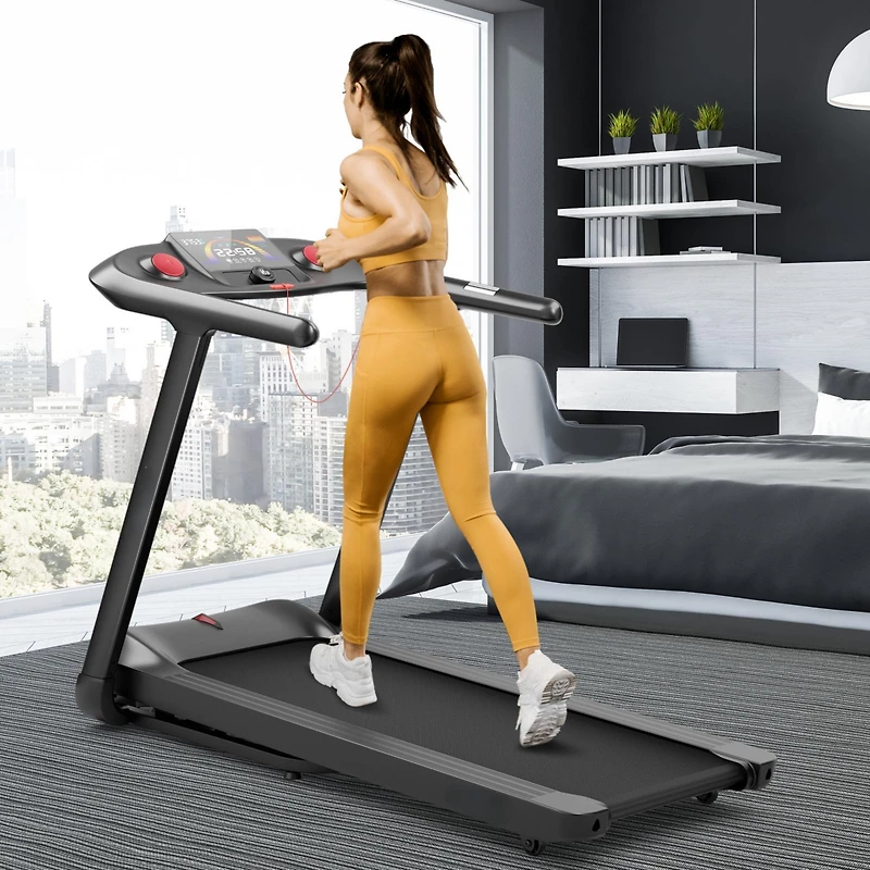 4.75HP Folding Treadmill with Preset Programs and Touch Screen Control