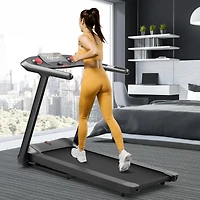 4.75HP Folding Treadmill with Preset Programs and Touch Screen Control