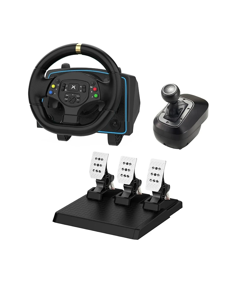 Nbcp Gaming Steering Wheel with Pedals – 1080° Rotation, Paddle Shifters, Manual Gearbox, Dual Vibration – Compatible with Xbox, PS4, Pc, Switch & Mor