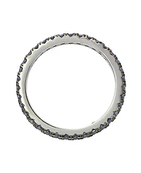 Suzy Levian Sterling Silver Sapphire Single Row Eternity Band Ring