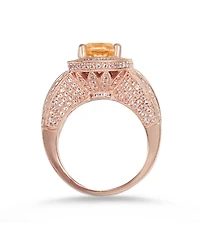 Suzy Levian New York Sterling Silver Oval Cut Center Topaz Cocktail Ring