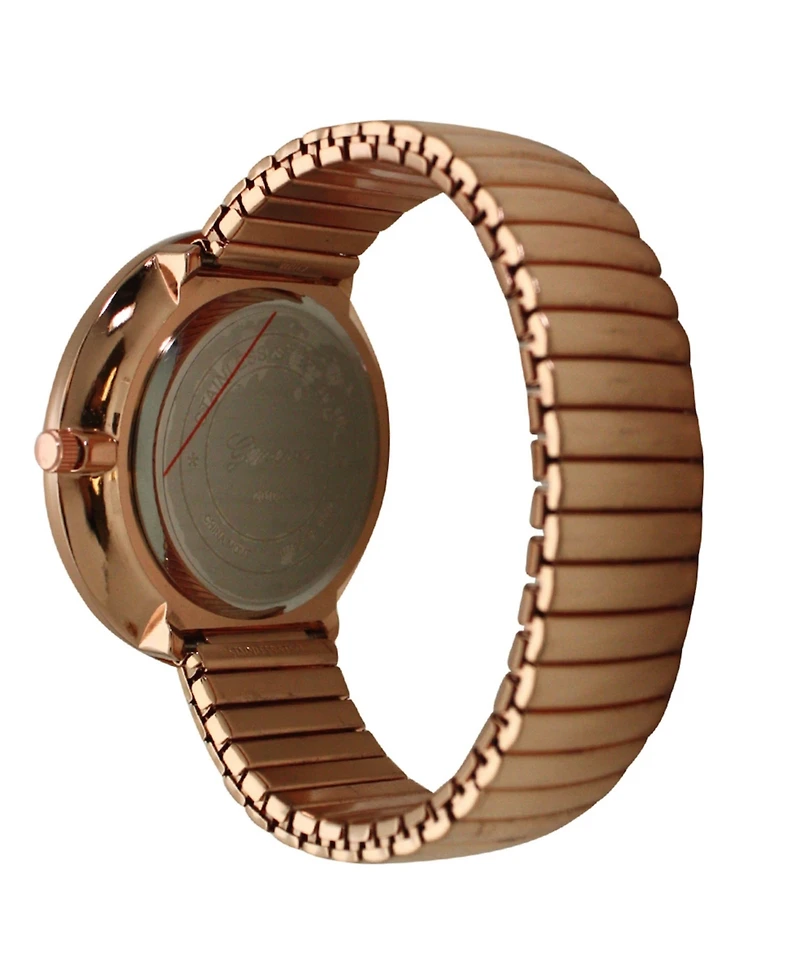 Olivia Pratt Rose Gold Super Large Face Stretch Strap Watch