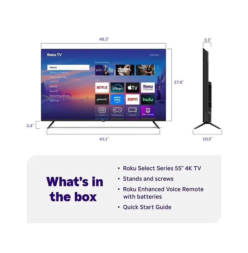 Roku 55" Class Select Series 4K Led Smart Tv - 55R4C5