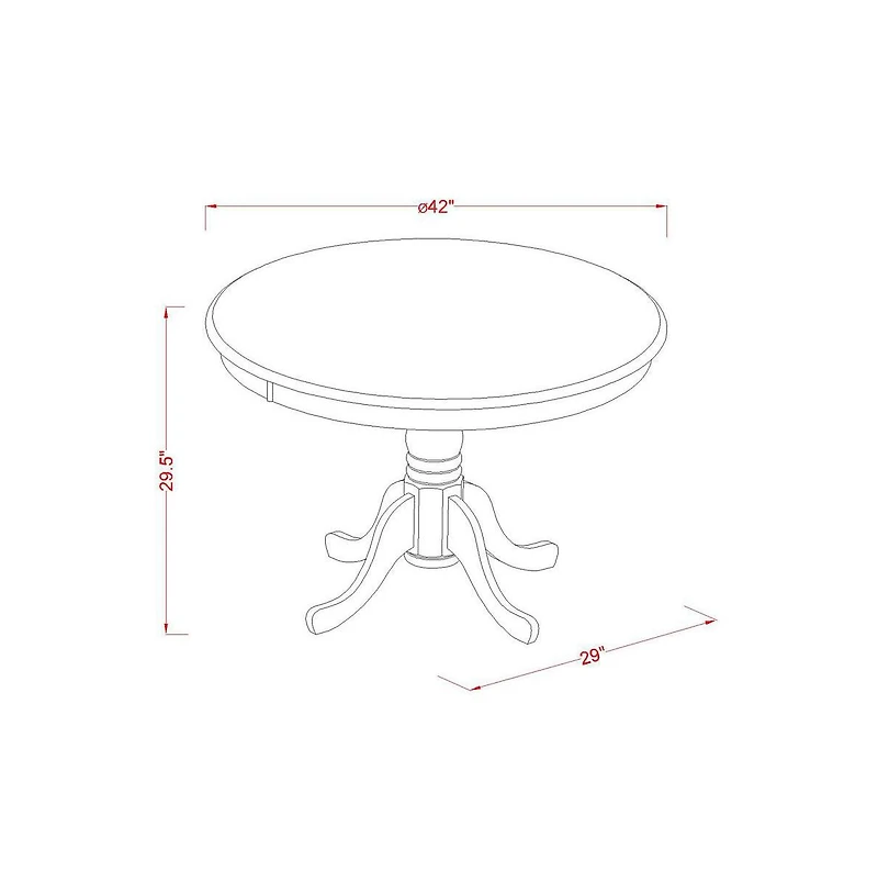 East West Furniture Dining Room Set Buttermilk & Cherry