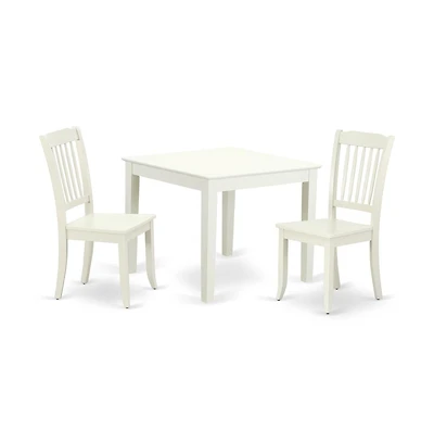 East West Furniture Dining Room Set Linen White