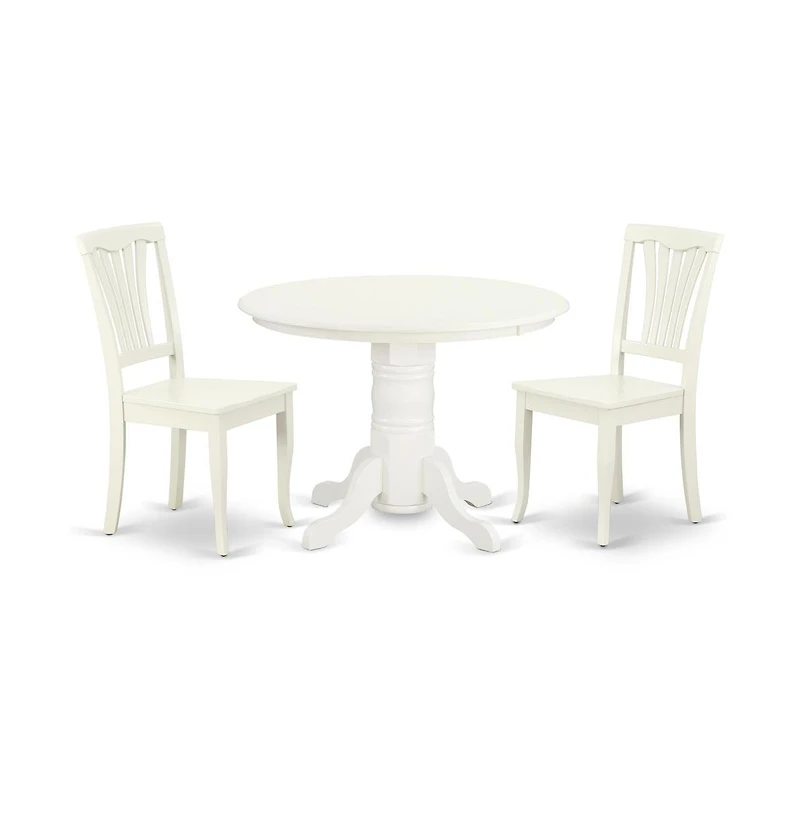 East West Furniture Dining Room Set Linen White