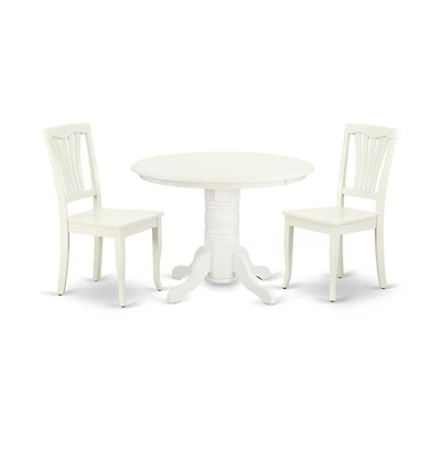 East West Furniture Dining Room Set Linen White