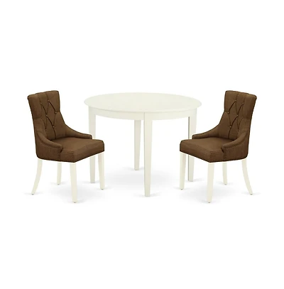 East West Furniture Dining Room Set Linen White