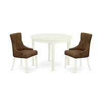 East West Furniture Dining Room Set Linen White