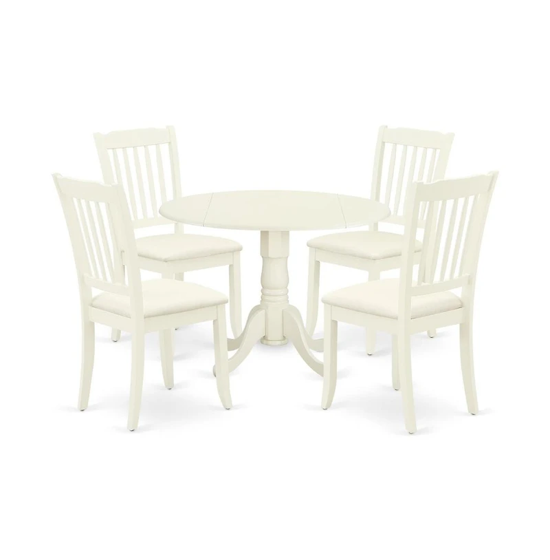 East West Furniture Dining Room Set Linen White