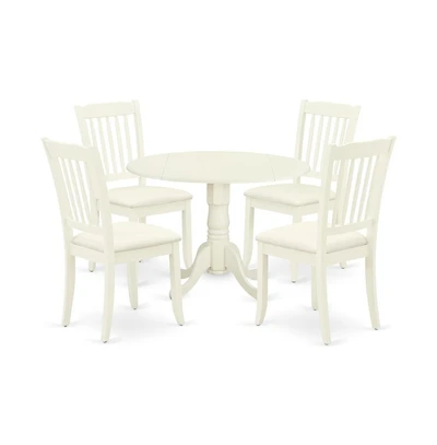 East West Furniture Dining Room Set Linen White