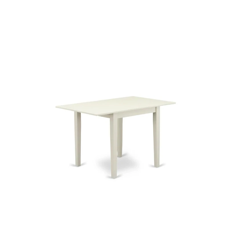 East West Furniture dining table set of two great parson chairs with Linen Fabric Baby Blue color and a gorgeous drop leaf rectangle dining table with