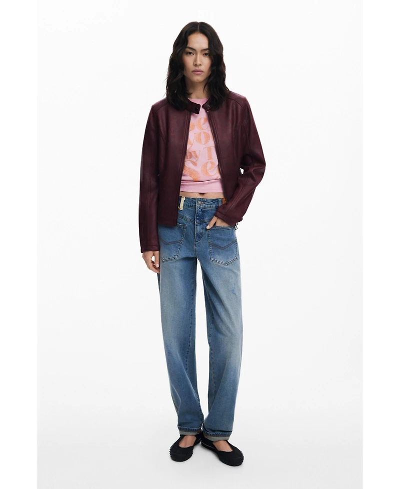 Desigual Women's Combined faux leather jacket