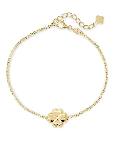 Devata Clover Heart Chain Bracelet in 14K Gold, 6.5 in adj to 7.5 in, approx. 2.8 grams.