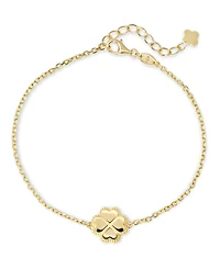 Devata Clover Heart Chain Bracelet in 14K Gold, 6.5 in adj to 7.5 in, approx. 2.8 grams.