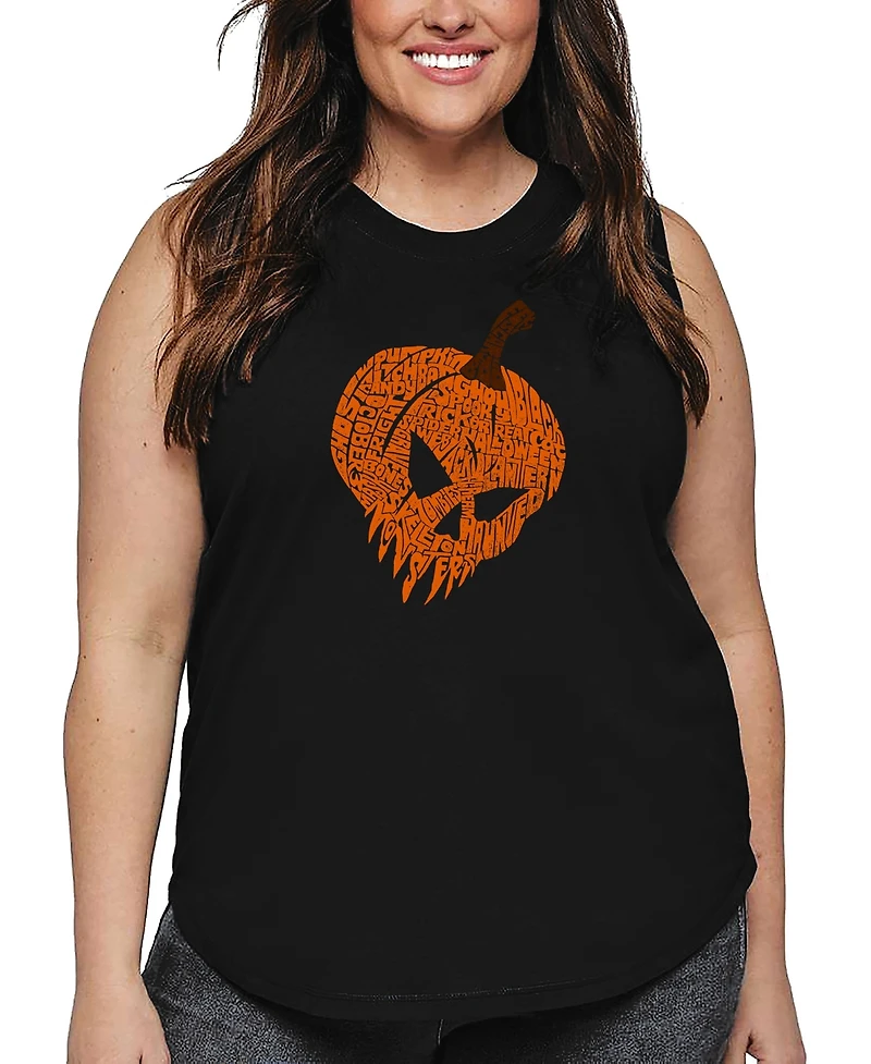 La Pop Art Plus Evil Pumpkin Word Tank Top