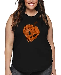 La Pop Art Plus Evil Pumpkin Word Tank Top