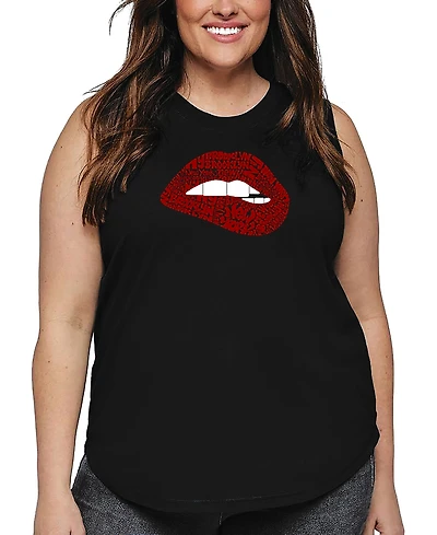 La Pop Art Plus Brooklyn Lips Word Tank Top