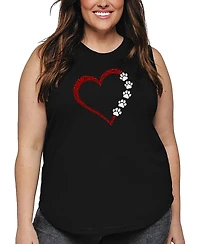 La Pop Art Plus Meow Heart Word Tank Top