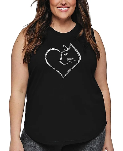 La Pop Art Plus Cat Word Tank Top