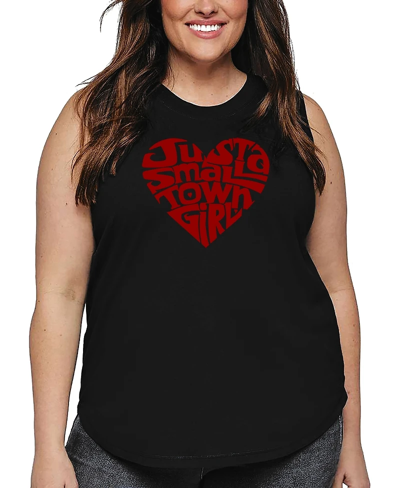 La Pop Art Plus Just a Small Town Girl Word Tank Top