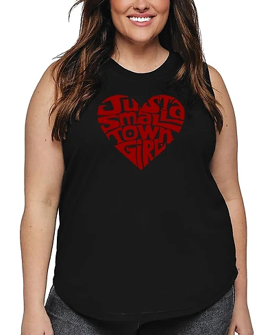 La Pop Art Plus Just a Small Town Girl Word Tank Top