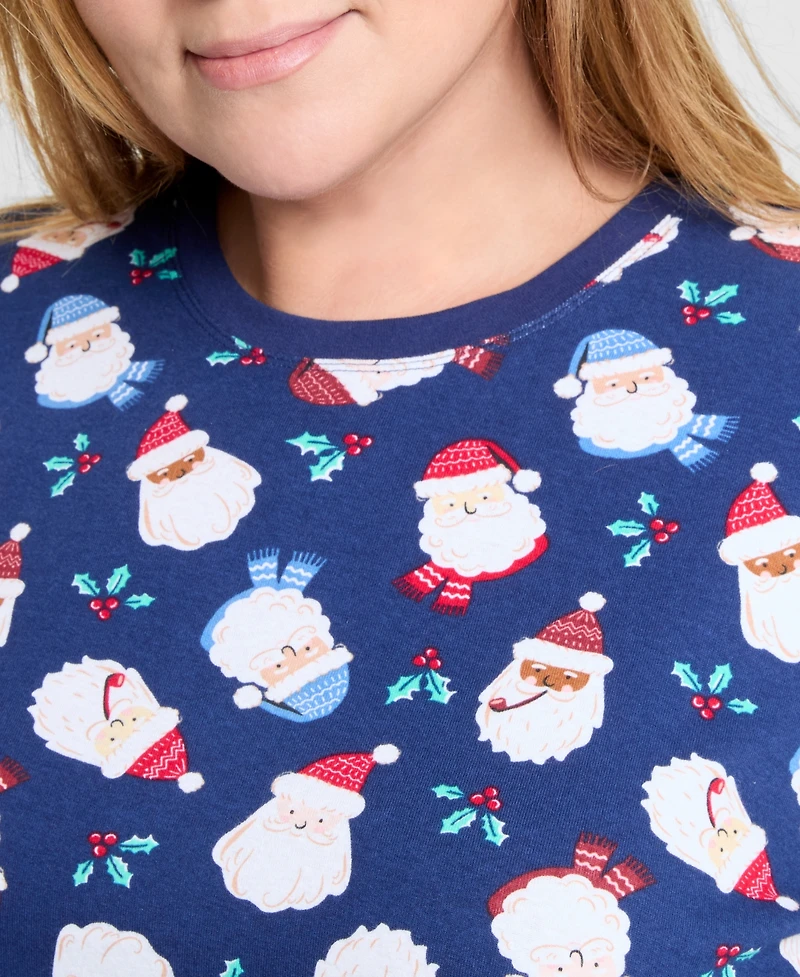 Holiday Lane Plus Santas Cotton Pajama Set, Macy's Exclusive