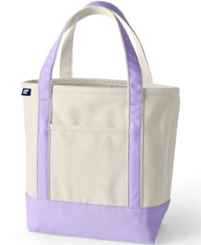 Lands End Medium 5 Pocket Open Top Canvas Tote Bag
