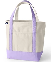 Lands End Medium 5 Pocket Open Top Canvas Tote Bag