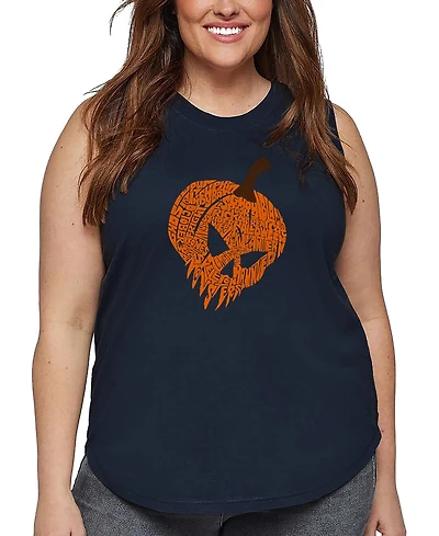 La Pop Art Plus Evil Pumpkin Word Tank Top